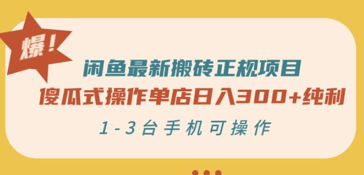 闲鱼最新搬砖正规项目：傻瓜式操作单店日入300+纯利，1-3台手机可操作￼-蓝天网创