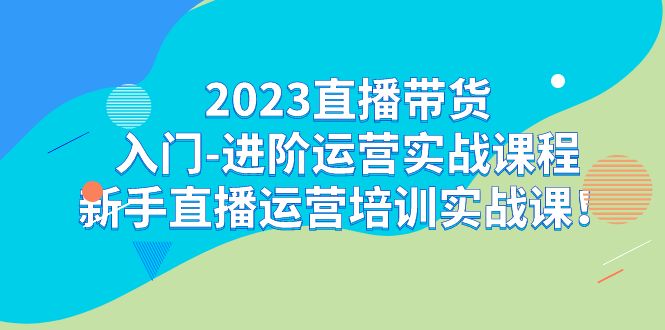 2023直播带货入门-进阶运营实战课程：新手直播运营培训实战课！-蓝天网创