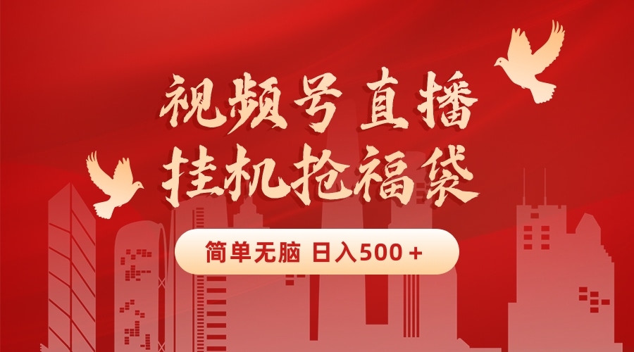 最新视频号直播挂机抢福袋项目，简单无脑，批量产出实物，轻松日入500＋-蓝天网创