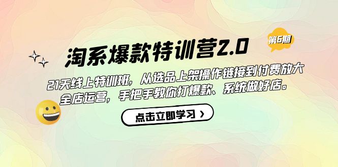 淘系爆款特训营2.0【第六期】从选品上架到付费放大 全店运营 打爆款 做好店-蓝天网创