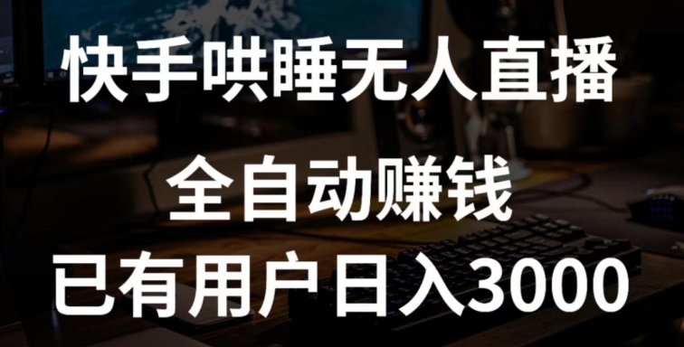 快手哄睡无人直播+独家挂载技术，已有用户日入3000+【赚钱流程+直播素材】-蓝天网创