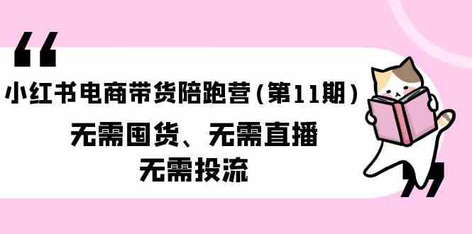 （9996期）小红书电商带货陪跑营(第11期)无需囤货、无需直播、无需投流（送往期10套）-蓝天网创