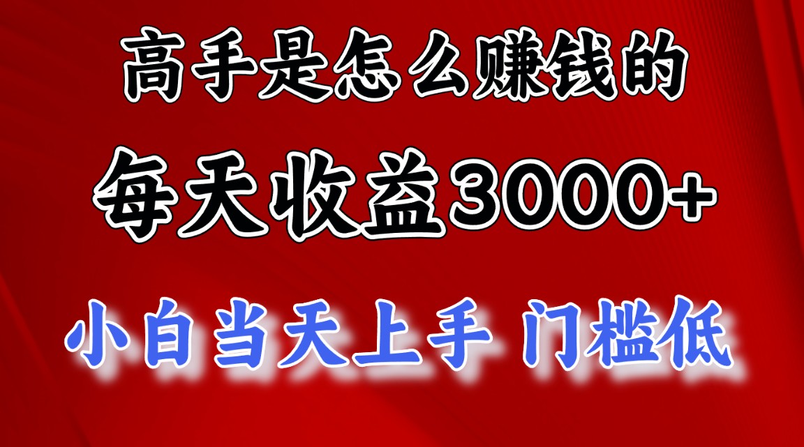（10436期）高手是怎么赚钱的，一天收益3000+ 这是穷人逆风翻盘的一个项目，非常稳…-蓝天网创
