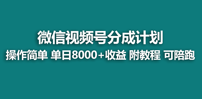 【蓝海项目】视频号分成计划最新玩法，单天收益8000+，附玩法教程，24年…-蓝天网创
