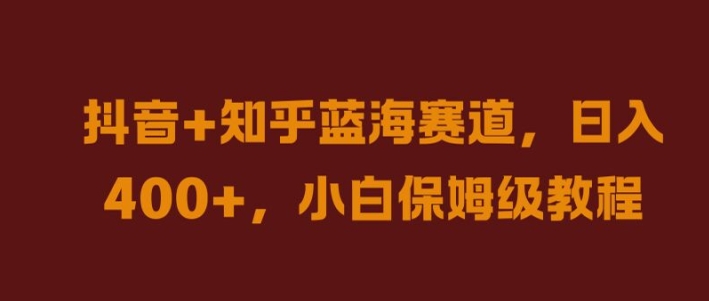 抖音+知乎蓝海赛道，日入几张，小白保姆级教程【揭秘】-蓝天网创
