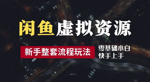 2024最新闲鱼虚拟资源玩法，养号到出单整套流程，多管道收益，每天2小时月收入过万【揭秘】-蓝天网创