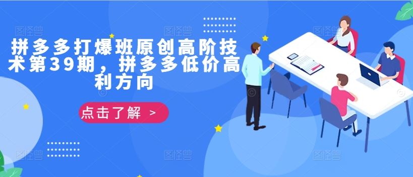 拼多多打爆班原创高阶技术第39期，拼多多低价高利方向-蓝天网创