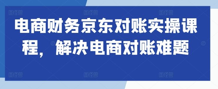 电商财务京东对账实操课程，解决电商对账难题-蓝天网创