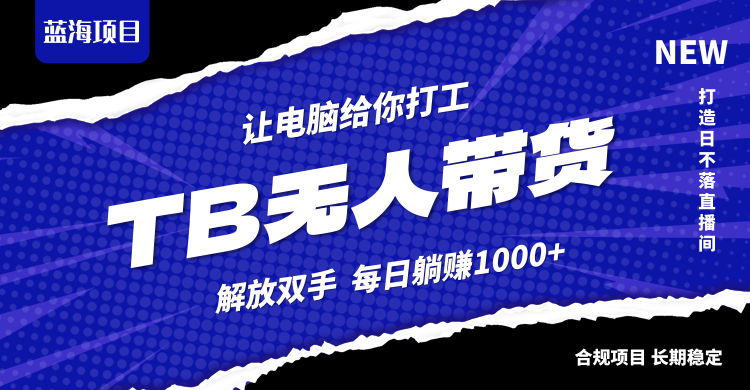 淘宝无人直播最新玩法，不违规不封号，轻松月入3W+-蓝天网创