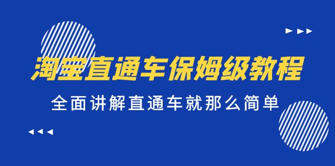淘宝直通车保姆级教程，全面讲解直通车就那么简单！-蓝天网创