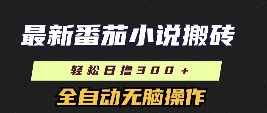 最新番茄小说搬砖，日撸300＋！全自动操作，可矩阵放大-蓝天网创