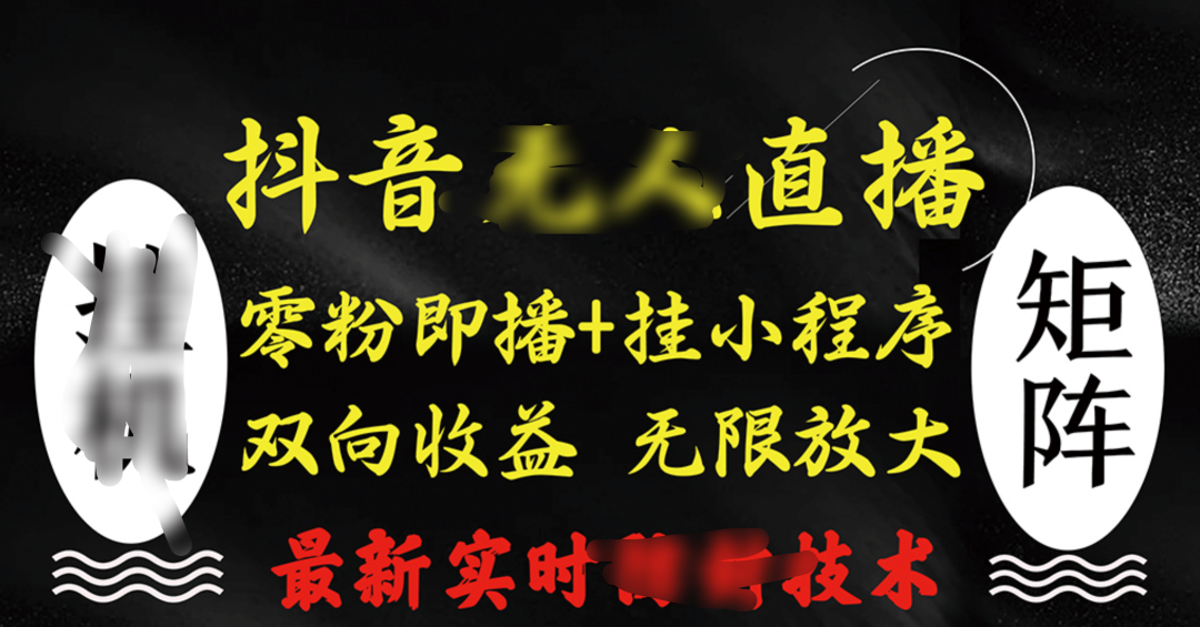 抖音无人直播最新独家玩法，小雪花+撸音浪双向收益，可矩阵放大-蓝天网创