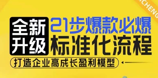 21步爆款必爆标准化流程，全新升级，打造企业高成长盈利模型-蓝天网创