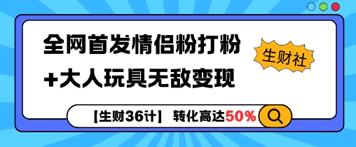 【生财36计】全网首发情侣粉打粉+大人玩具无敌变现-蓝天网创